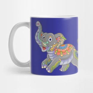 Elephant Frolic Stained Glass Zentangle Mug